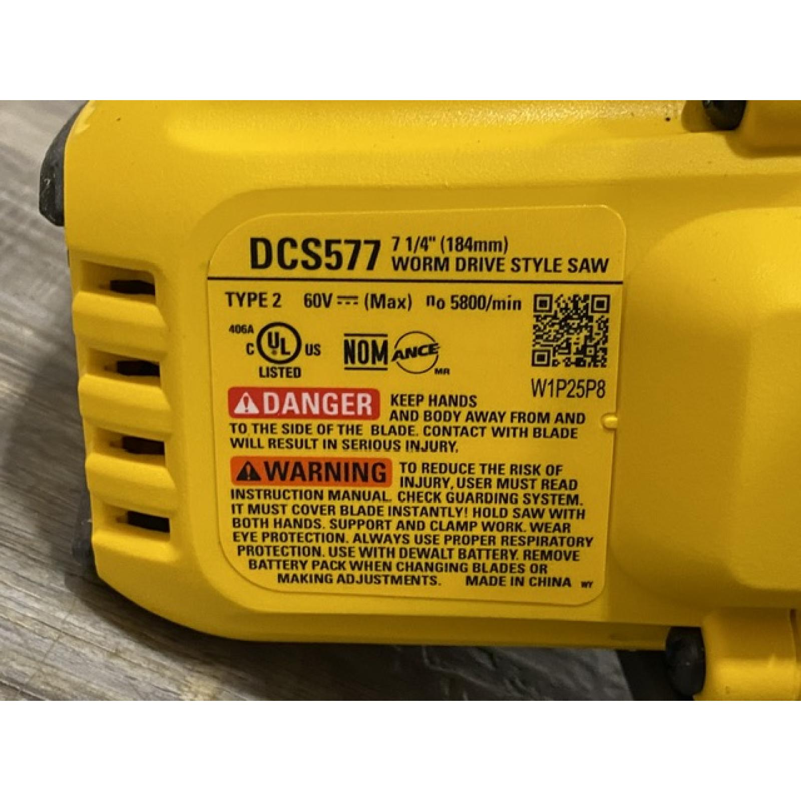 AS-IS DEWALT FLEXVOLT 60V MAX Cordless Brushless 7-1/4 in. Wormdrive Style Circular Saw (Tool Only)