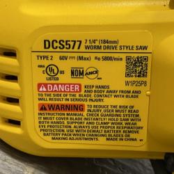 AS-IS DEWALT FLEXVOLT 60V MAX Cordless Brushless 7-1/4 in. Wormdrive Style Circular Saw (Tool Only)