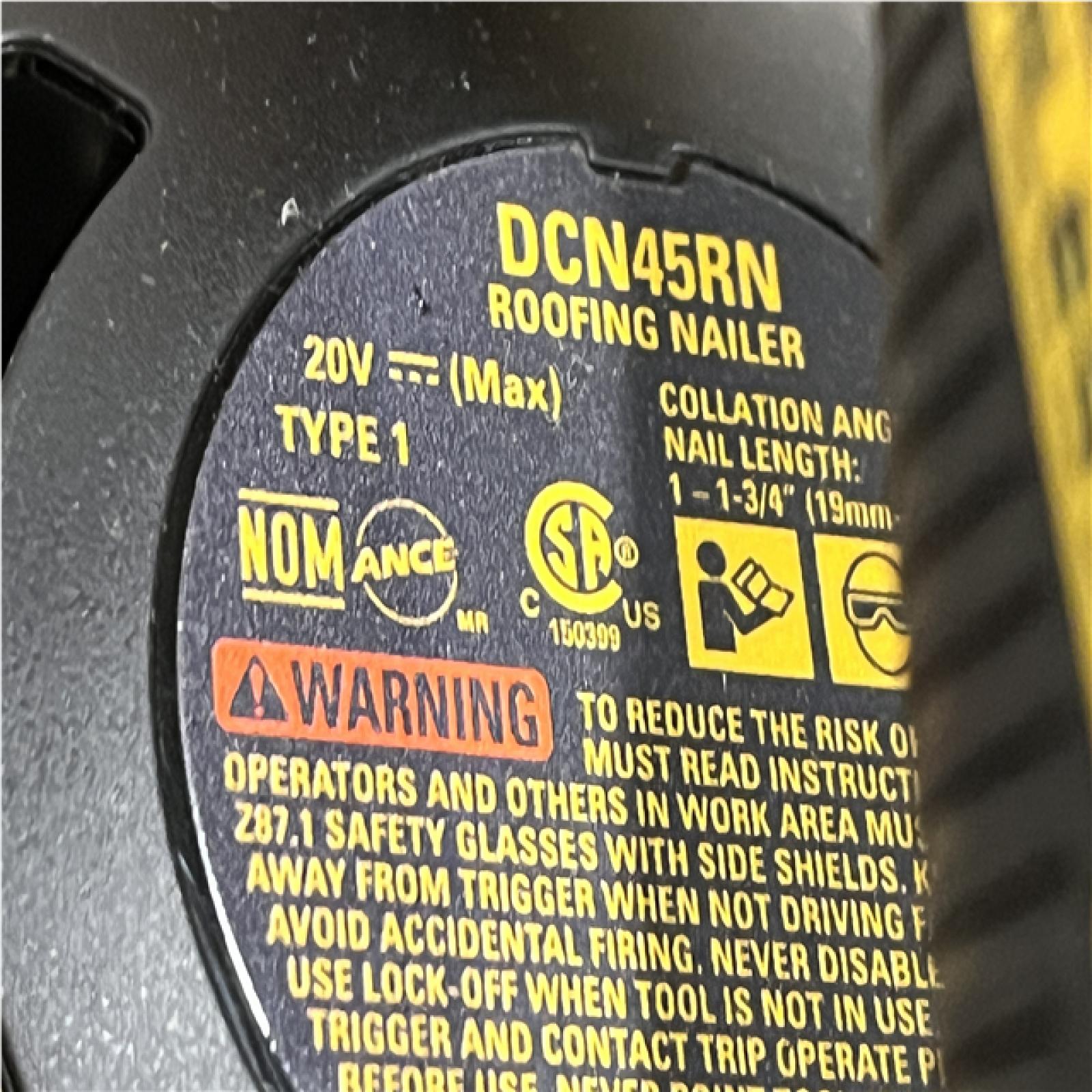 AS-IS DEWALT 20V MAX 15-Degree Electric Cordless Roofing Nailer (Tool Only)