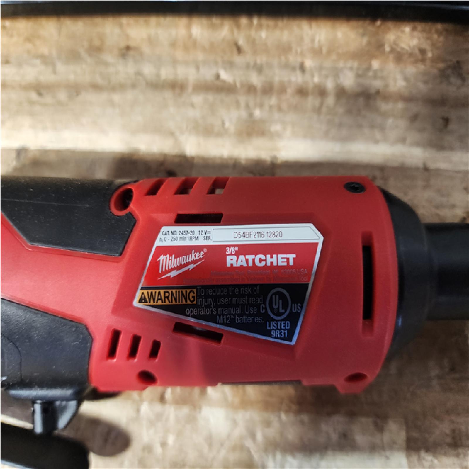 Houston Location AS-IS Milwaukee FUEL 12V Lithium-Ion Brushless Cordless 1/4 in - 3/8 in Extended Ratchet (Tool-Only)