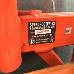 California AS-IS General Wire PS-92-E Speedrooter 92 Drain/Sewer Cleaning Machine