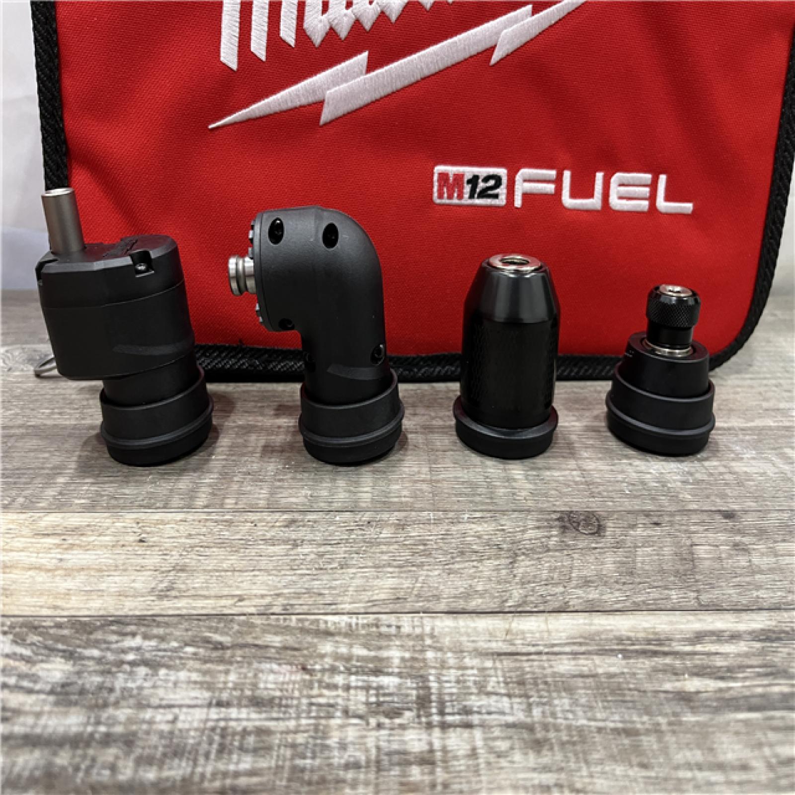 AS-IS Milwaukee FUEL 12V Lithium-Ion Brushless Cordless 4-in-1 Installation 3/8 in. Drill Driver with 4 Tool Head (Tool-Only)