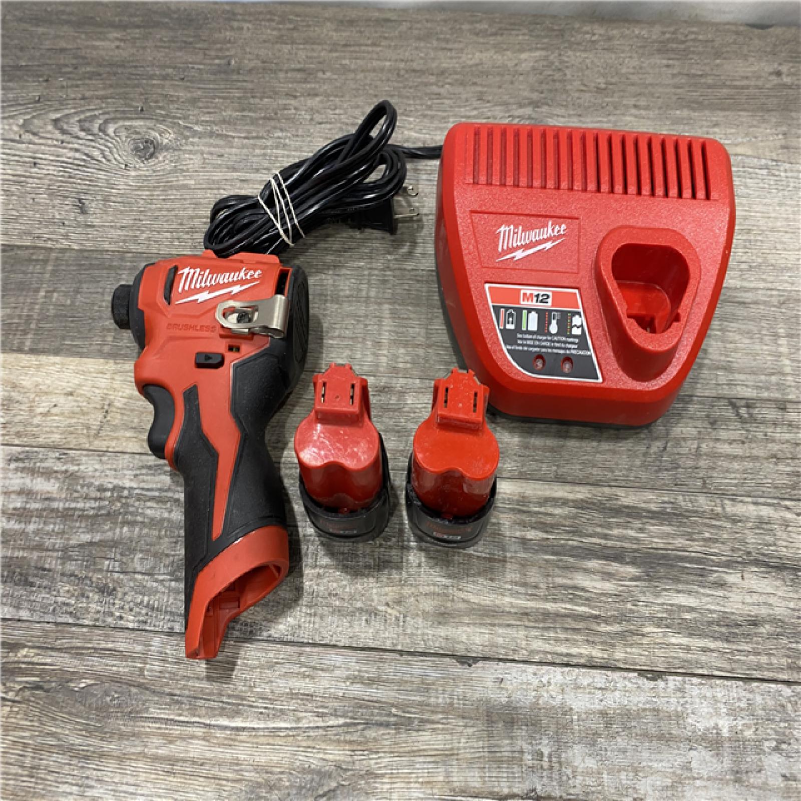 AS-IS Milwaukee 12-Volt Lithium-Ion Compact Brushless Cordless 1/4 in. Impact Driver Kit