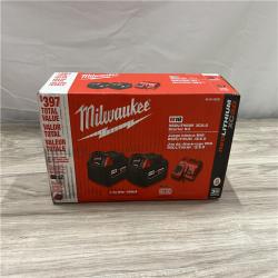 NEW Milwaukee M18 REDLITHIUM XC5.0 Battery Starter Kit (2) 5.0Ah Batteries & M18/M12 Charger  2.5X Runtime  REDLINK Intelligence  Cold Weather Perform