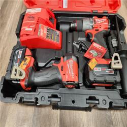 AS-IS  Milwaukee M18 FUEL 18V Lithium-Ion Brushless Cordless Hammer Drill and Impact Driver Combo Kit (2-Tool) with 2 Batteries