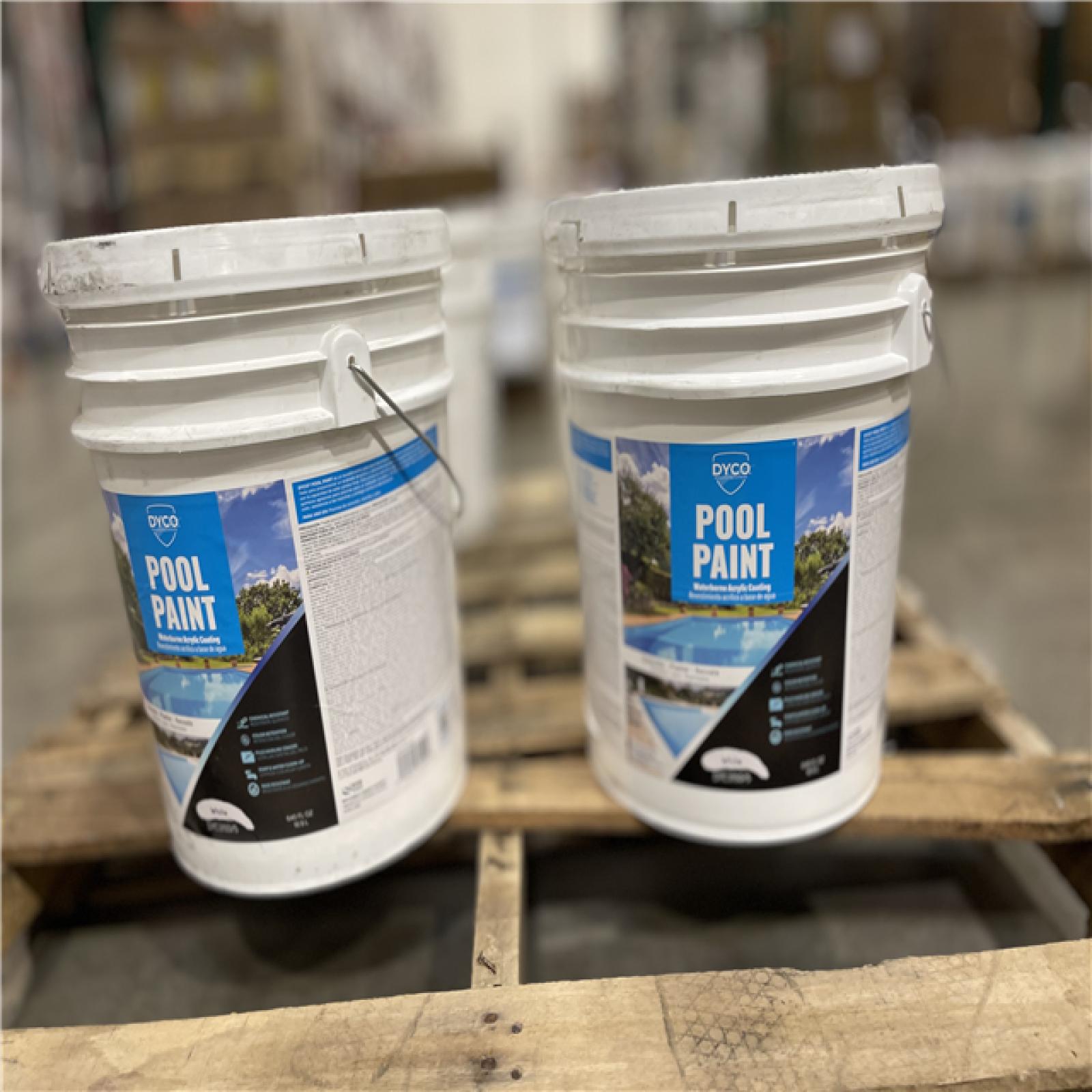 DALLAS LOCATION - Dyco Pool Paint 5 Gal. 3150 White Semi-Gloss Acrylic Exterior Paint PALLET-(6 UNITS)