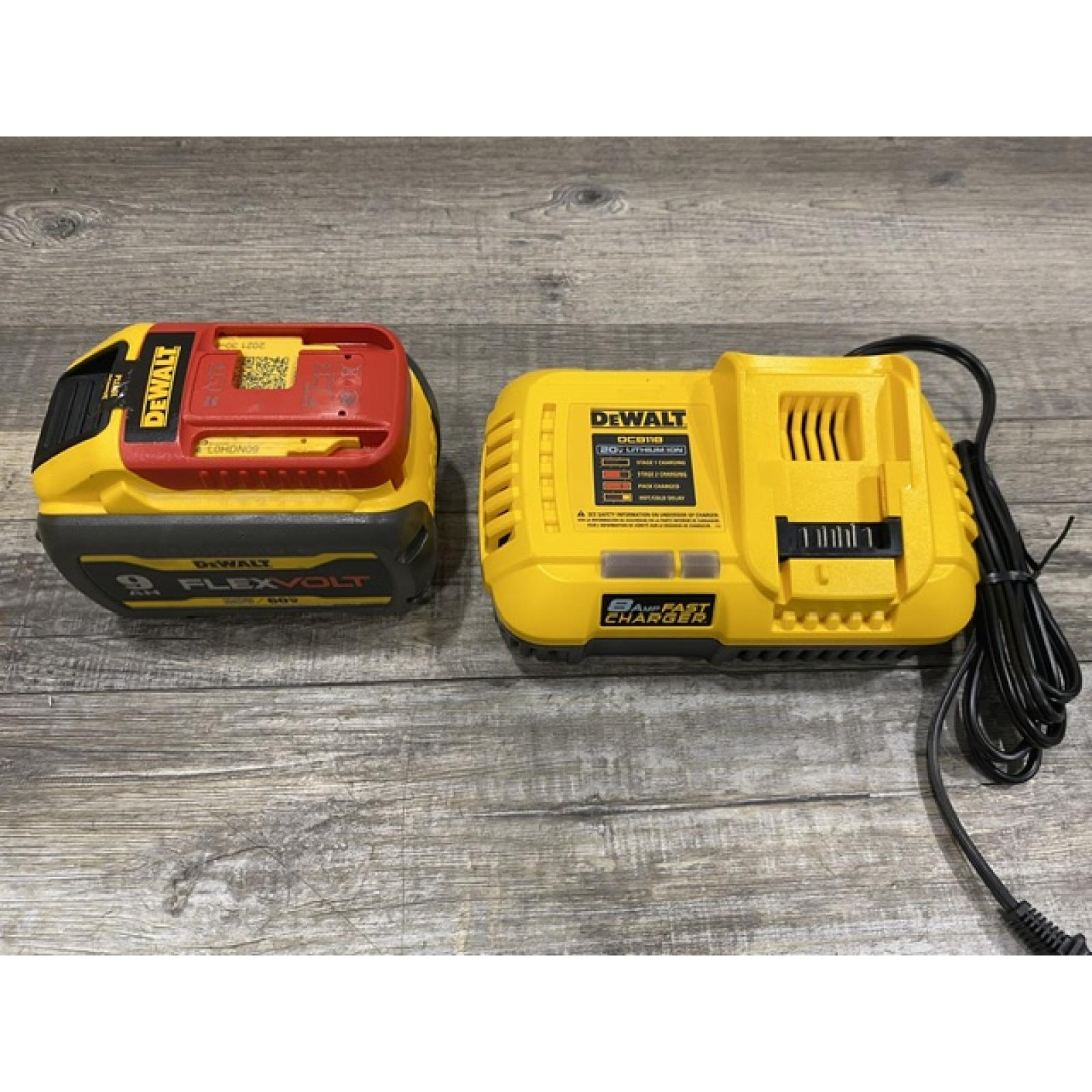 AS-IS DEWALT 20V/60V MAX FLEXVOLT Lithium-Ion 9.0Ah Battery and Charger Starter Kit