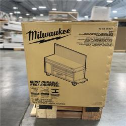DALLAS LOCATION- AS-IS MILWAUKEE 61 in. W x 22.1 in D 11-Drawer Mobile Workbench Cabinet w/ WoodTop / Pegboard