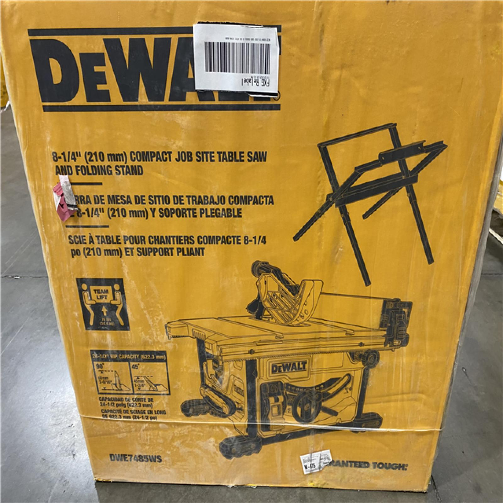 NEW- DEWALT 15 Amp Corded 8-1/4 in. Compact Jobsite Tablesaw with Compact Table Saw Stand