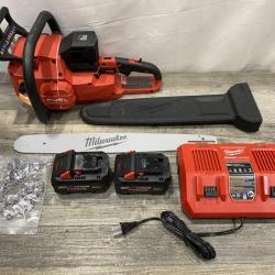 AS-IS Milwaukee FUEL 18V Brushless Cordless 20 in. Dual Battery Chainsaw Kit
