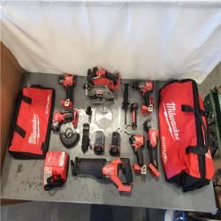 AS-IS- Milwaukee M18 FUEL 18V Lithium-Ion Brushless Cordless Combo Kit with Two 5.0 Ah Batteries  1 Charger  2 Tool Bags (7-Tool)