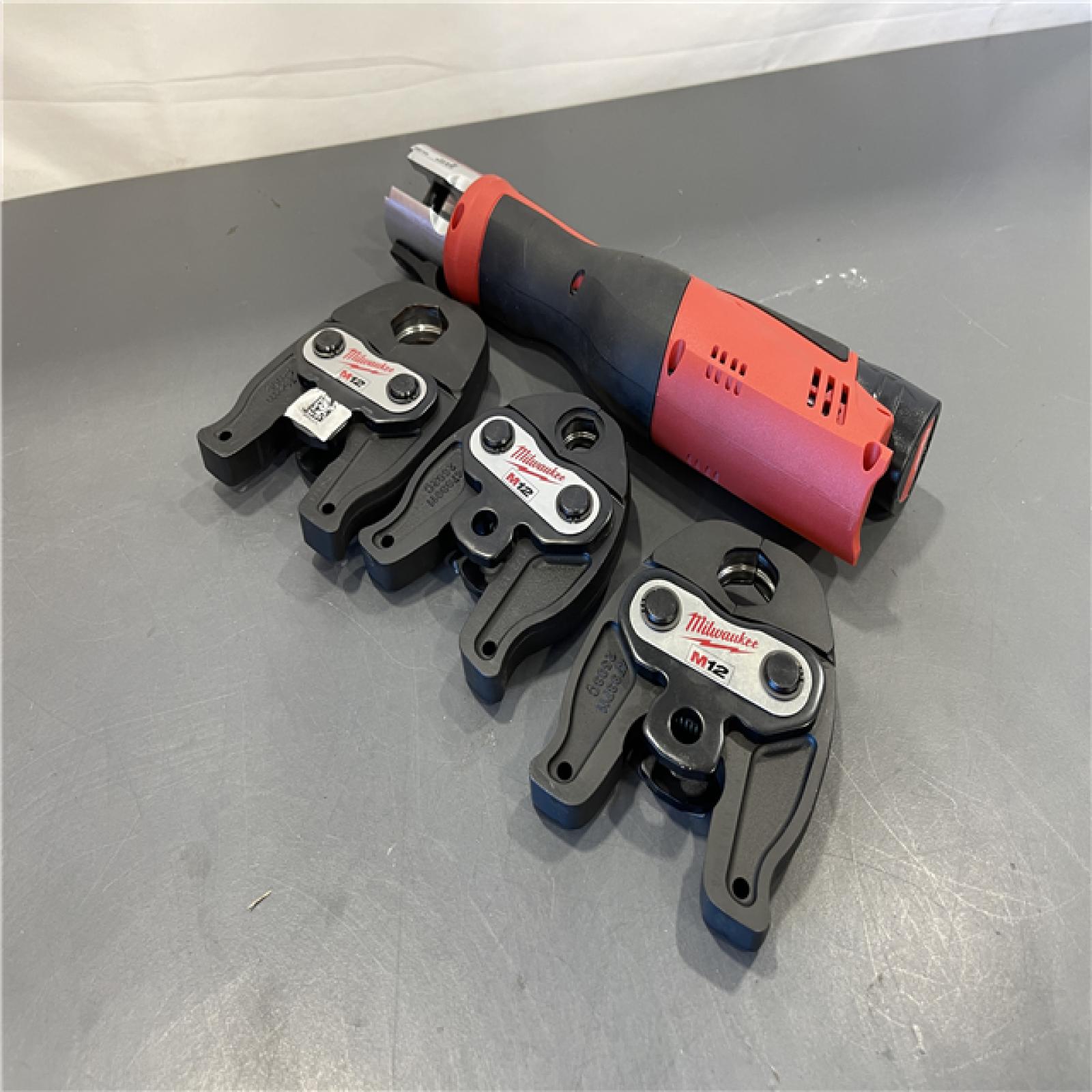 AS-IS - MILWAUKEE 12-Volt Lithium-Ion Force Logic Cordless Press Tool Kit (3 Jaws Included) with Two 1.5 Ah Battery and Hard Case