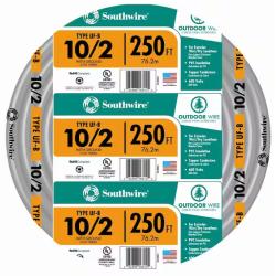 DALLAS LOCATION - Southwire 250 ft. 10/2 Gray Solid CU UF-B W/G Wire PALLET-(10 UNITS)