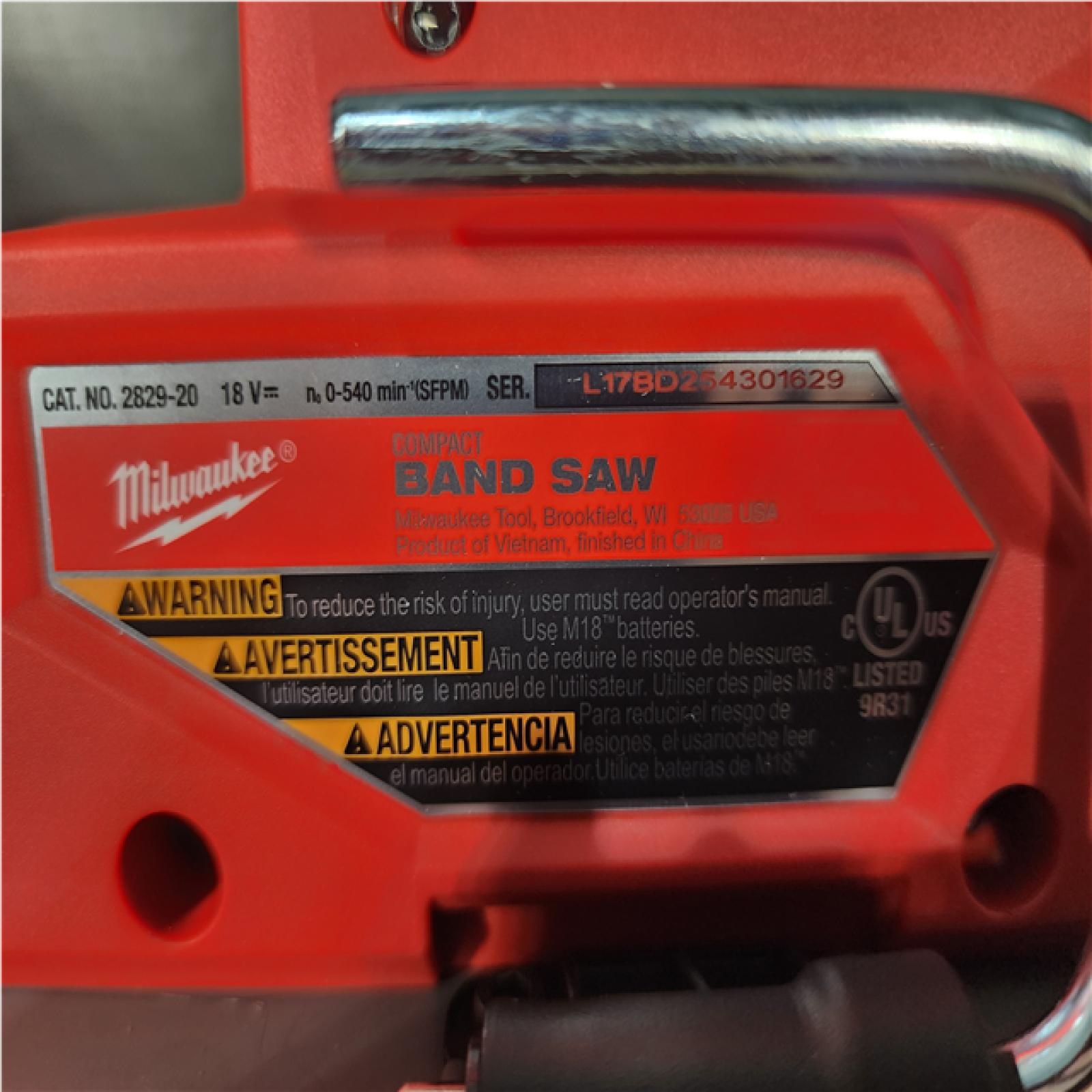 Houston Location AS-IS Milwaukee FUEL 18V Lithium-Ion Brushless Cordless Compact Bandsaw (Tool-Only)