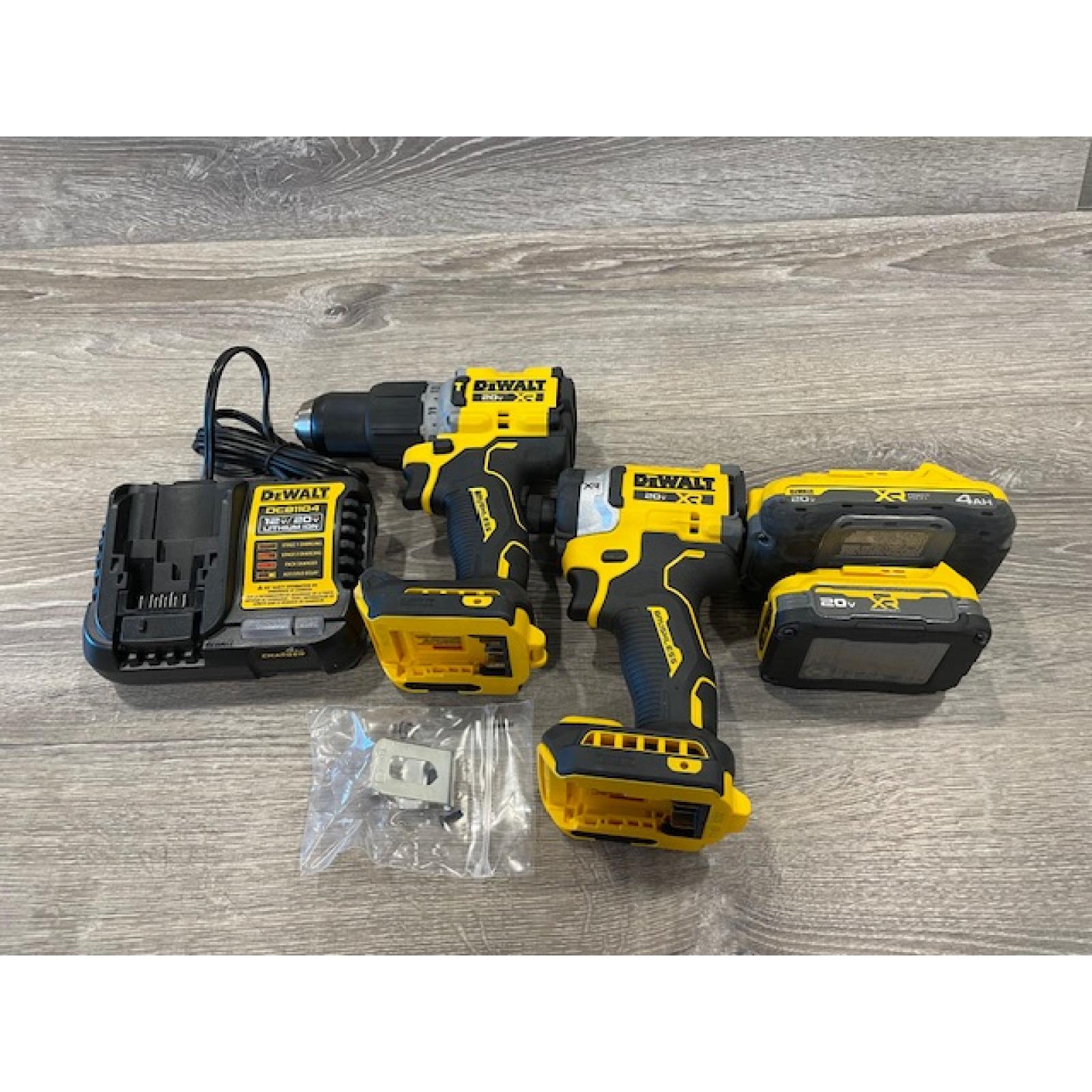 AS-IS DEWALT 20V XR Lithium-Ion Cordless 2-Tool Combo Kit