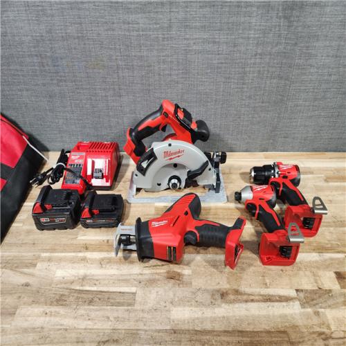 HOUSTON LOCATION - AS-IS Milwaukee M18 18-Volt Lithium-Ion Brushless Cordless 4-Tool Combo Kit