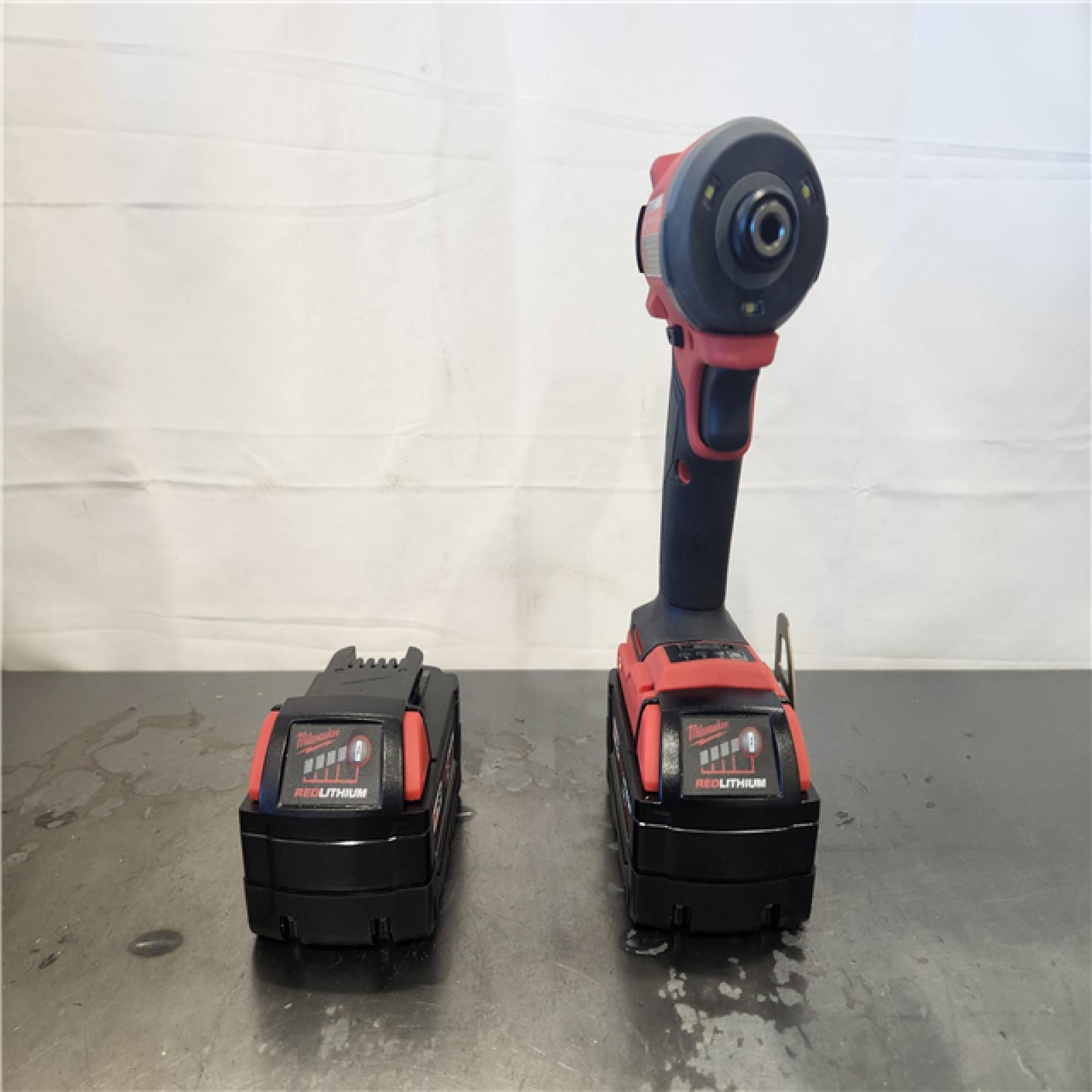 AS-IS- M18 FUEL 18V Lithium-Ion Brushless Cordless 1/4 in. Hex Impact Driver Kit with Two 5.0Ah Batteries Charger