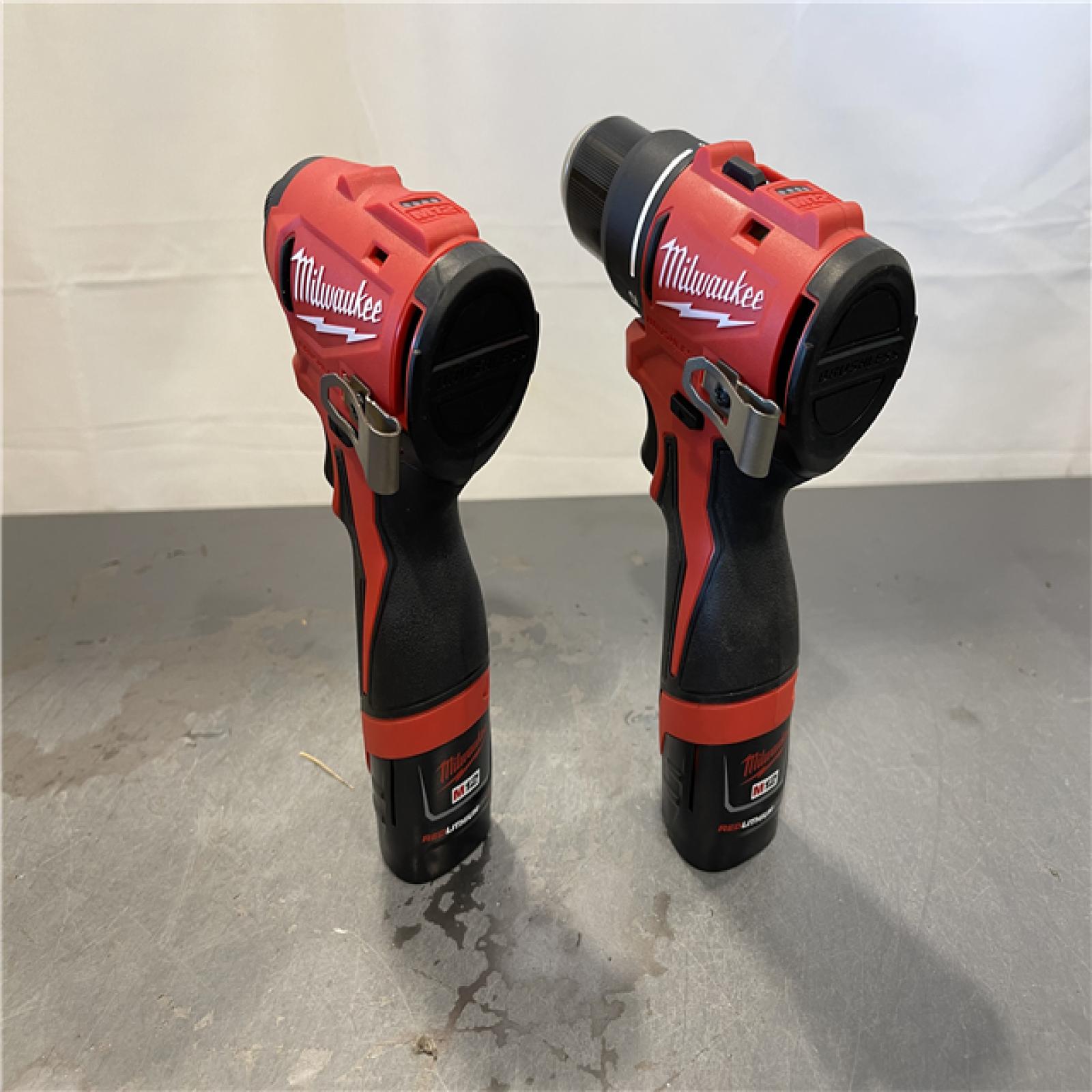 AS-IS - Milwaukee M12 FUEL 12-Volt Lithium-Ion Brushless Cordless Hammer Drill and Impact Driver Combo Kit