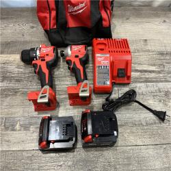 AS-IS Milwaukee 18-Volt Lithium-Ion Brushless Cordless Compact Hammer Drill/Impact Combo Kit