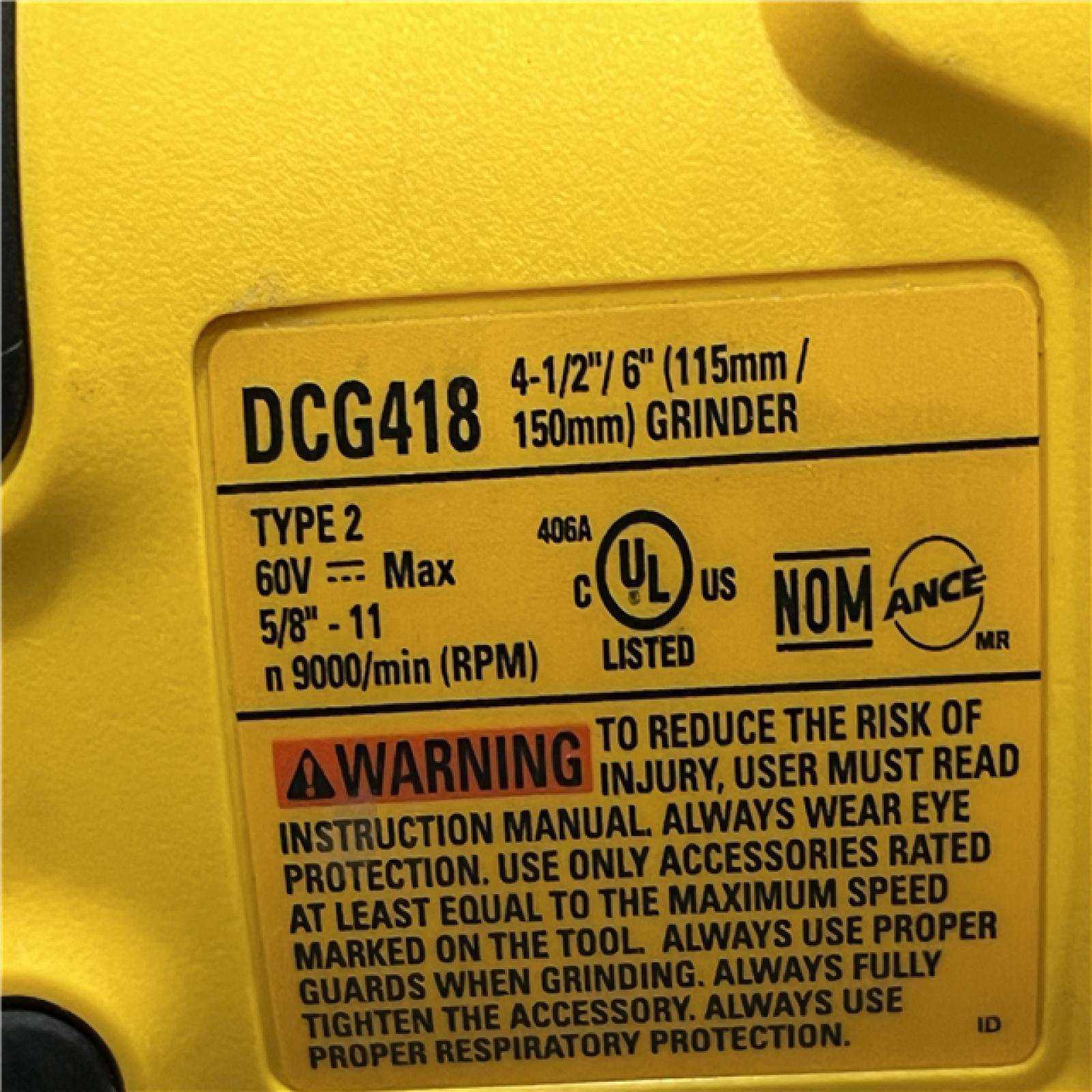 AS-IS DEWALT FLEXVOLT 60V MAX Cordless Brushless 4.5 in. to 6 in. Small Angle Grinder with Kickback Brake (Tool Only)