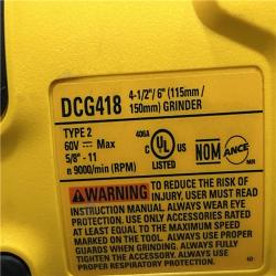 AS-IS DEWALT FLEXVOLT 60V MAX Cordless Brushless 4.5 in. to 6 in. Small Angle Grinder with Kickback Brake (Tool Only)