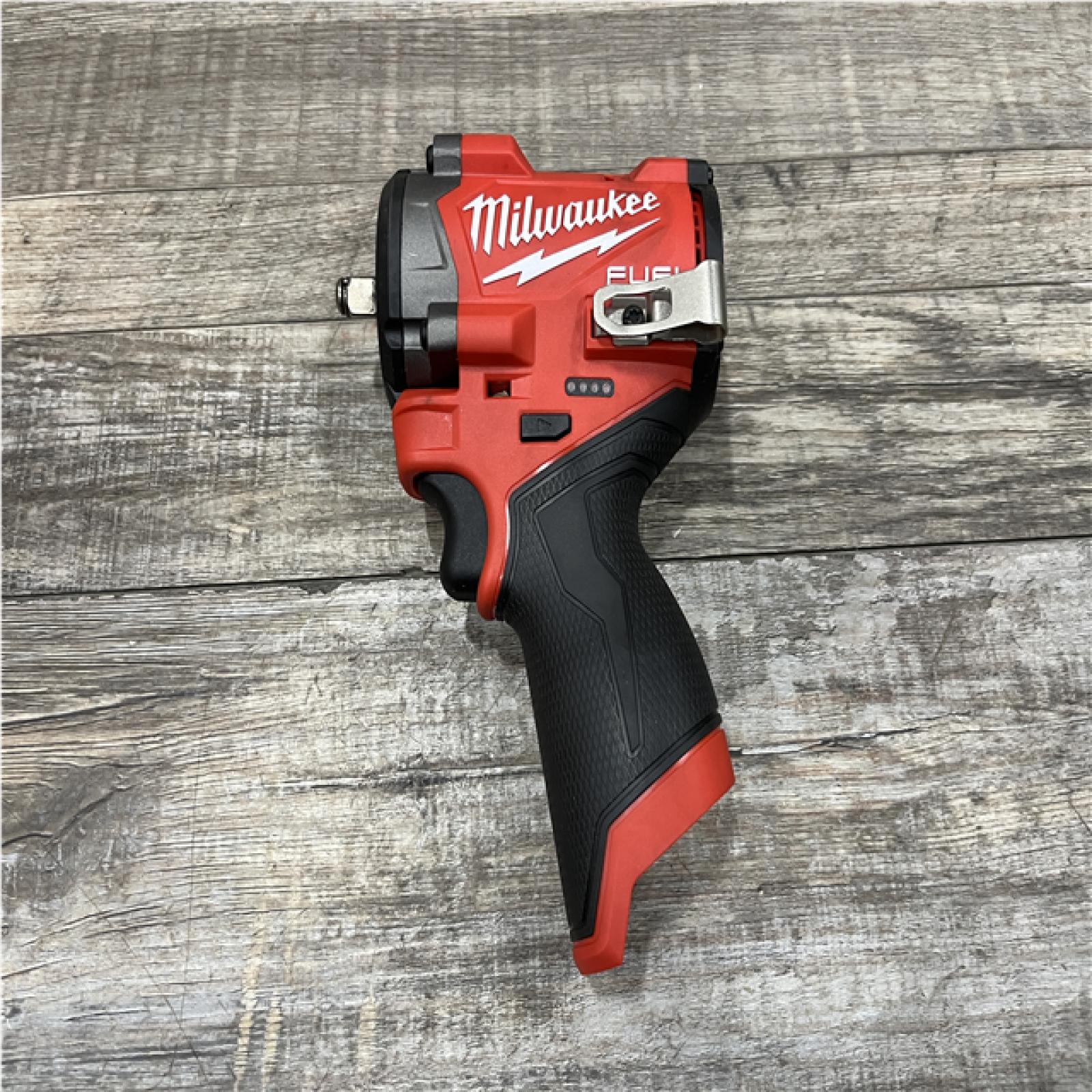 AS-IS Milwaukee FUEL 12V Lithium-Ion Brushless Cordless Stubby 3/8 in. Impact Wrench (Tool-Only)