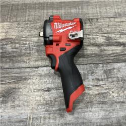 AS-IS Milwaukee FUEL 12V Lithium-Ion Brushless Cordless Stubby 3/8 in. Impact Wrench (Tool-Only)