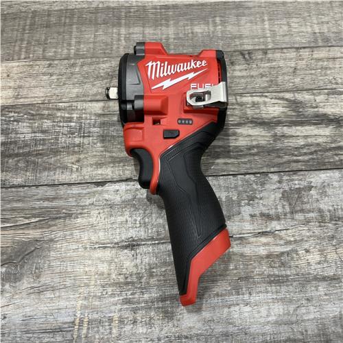 AS-IS Milwaukee FUEL 12V Lithium-Ion Brushless Cordless Stubby 3/8 in. Impact Wrench (Tool-Only)
