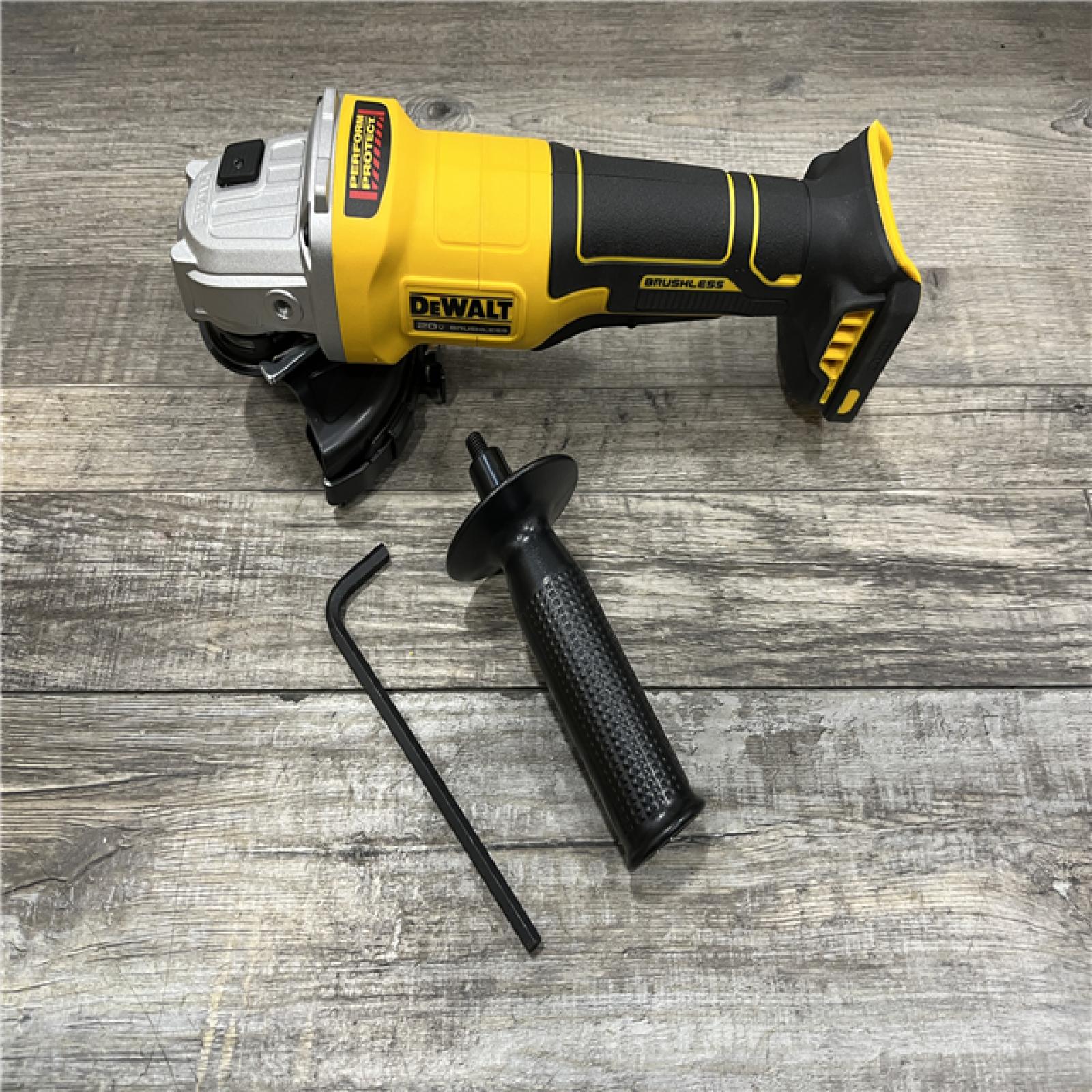 AS-IS DEWALT 20V MAX Cordless Brushless 4-1/2 in. Angle Grinder with Paddle Switch (Tool Only)