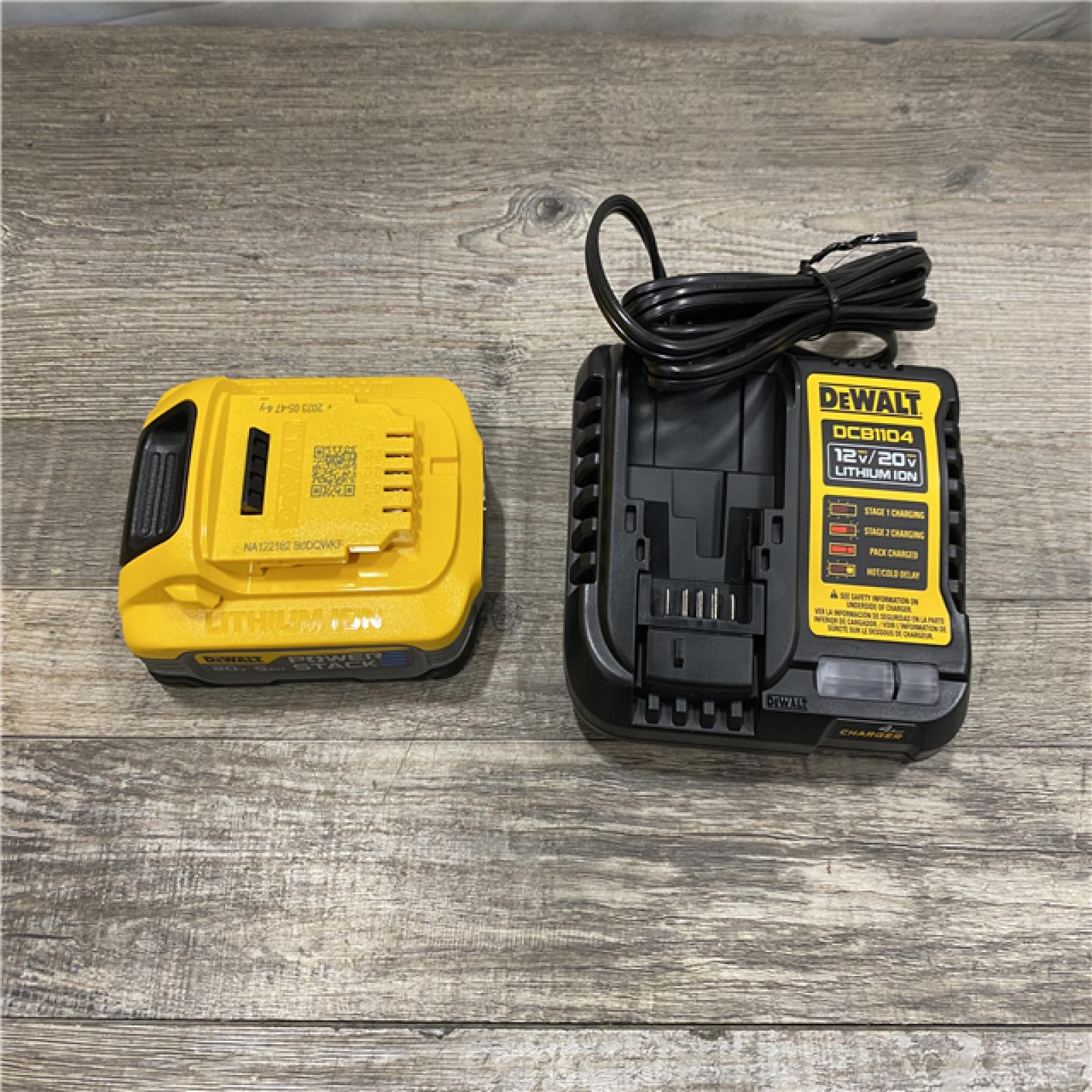 AS-IS DEWALT 20V MAX XR POWERSTACK Lithium-Ion Battery Starter Kit with 5.0Ah Battery and Charger