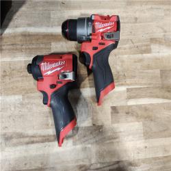 HOUSTON LOCATION - AS-IS Milwaukee FUEL 12-Volt Lithium-Ion Brushless Cordless Hammer Drill and Impact Driver Combo Kit