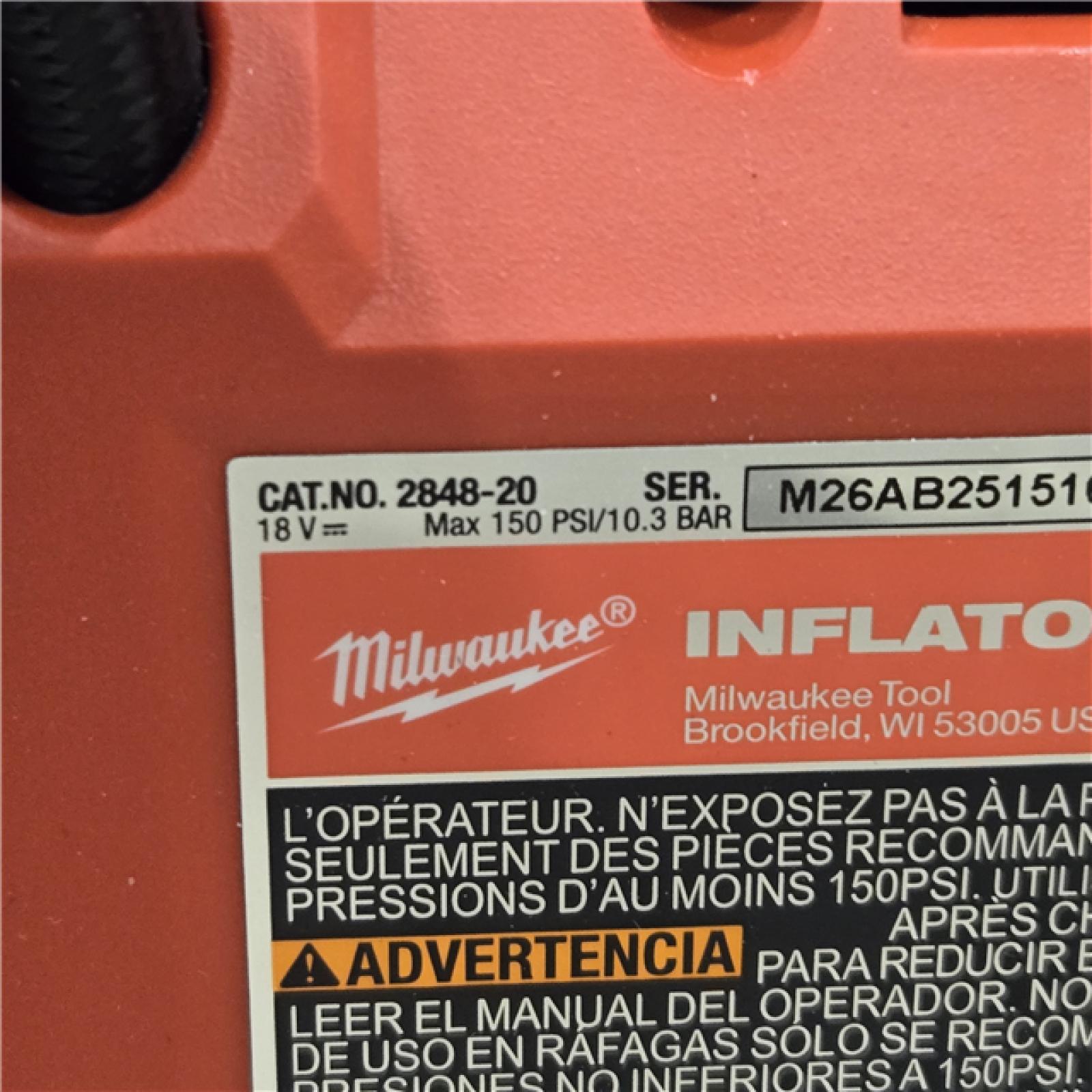 AS-IS Milwaukee M18 18 V 150 PSI Tire Inflator (Tool Only)