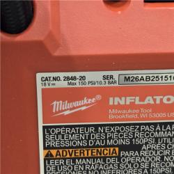 AS-IS Milwaukee M18 18 V 150 PSI Tire Inflator (Tool Only)