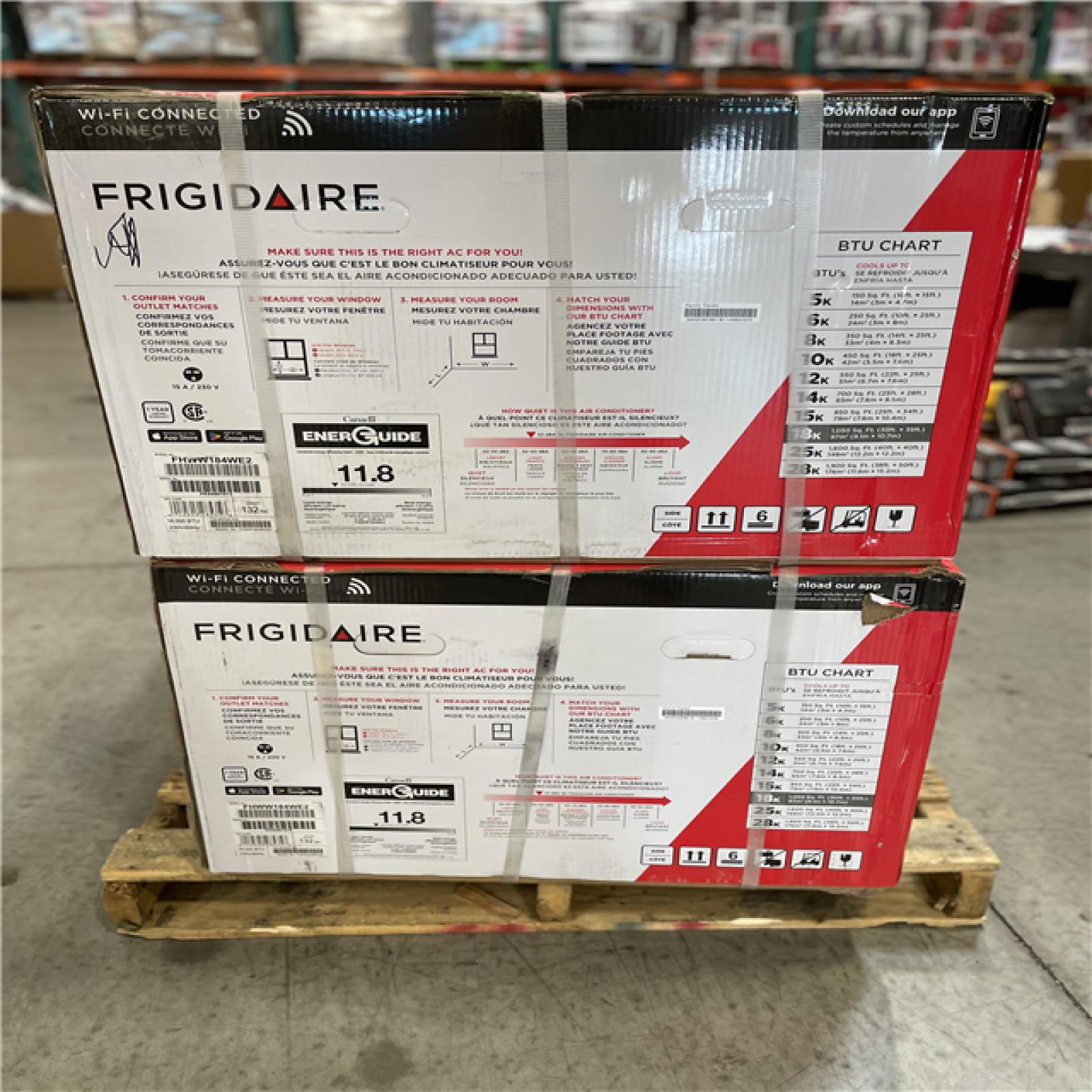 DALLAS LOCATION- NEW!- FRIGIDAIRE18 000 DOE BTU 230-Volts Window Air Conditioner PALLET (4 UNITS)