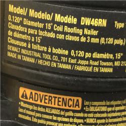 AS-IS DEWALT 1-3/4 in. 15 Degree Pneumatic Coil Roofing Nailer