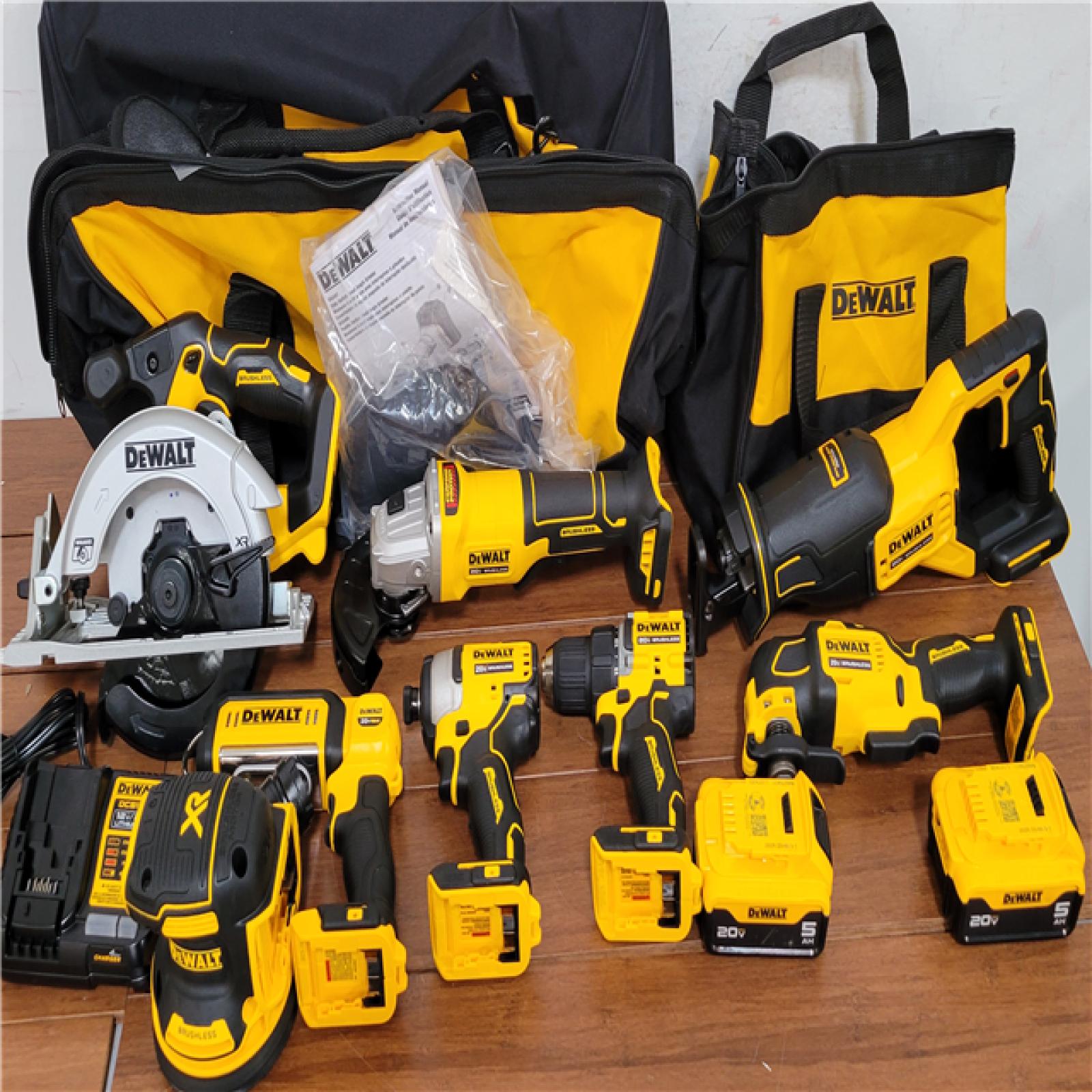 California NEW DeWalt 8-Tool Combo Kit  Includes (2) Batteries  Charger & Bag