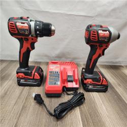 AS-IS- Milwaukee 18V Cordless Brushed 2-Tool Drill/Driver and Impact Driver Kit