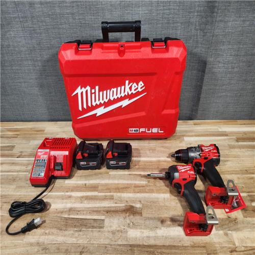 HOUSTON LOCATION - AS-IS Milwaukee  FUEL 18V Lithium-Ion Brushless Cordless Hammer Drill and Impact Driver Combo Kit