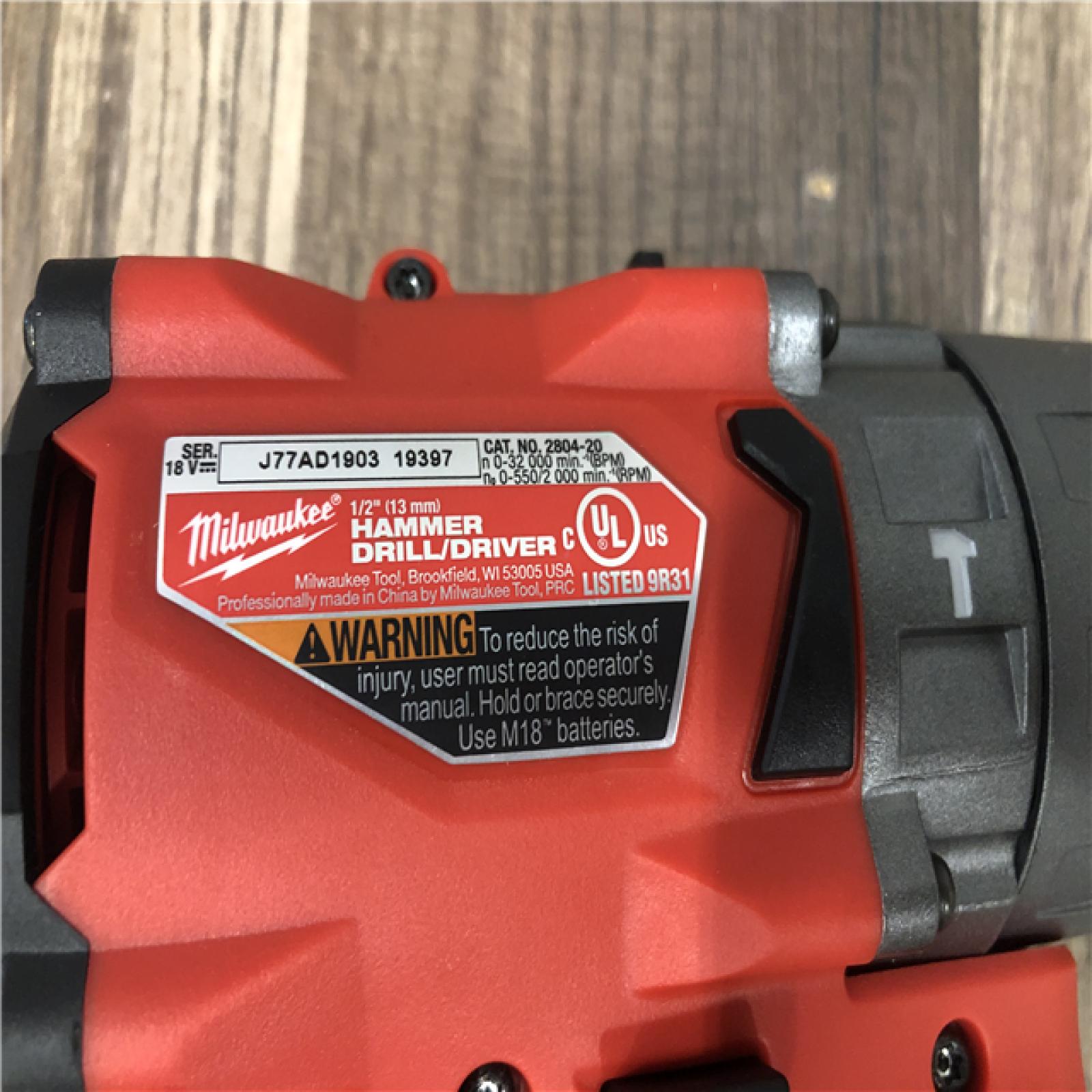 AS-IS Milwaukee FUEL 18V Lithium-Ion Brushless Cordless 1/2 in. Hammer Drill/Driver (Tool-Only)