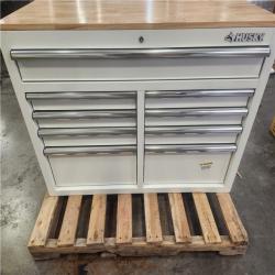 Phoenix LIKE NEW Husky Tool Storage 46 in. W x 18 in. D 9-Drawer Gloss White Mobile Workbench Cabinet