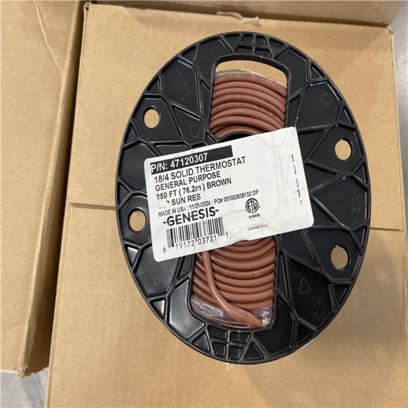 DALLAS LOCATION - Genesis Cable 47120307 HVAC Solid Thermostat & Control Wire 18 AWG, 4 Wire , Sold Per 250 Feet, 32 (BOXES)
