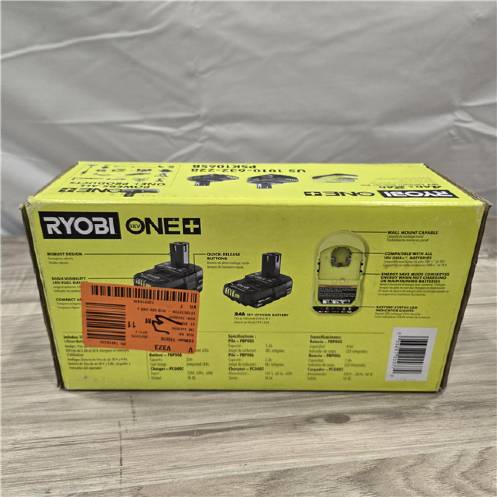 NEW! - Ryobi ONE+ 18V Li-Ion Starter Kit - 4.0 Ah Battery  2.0 Ah Battery  Charger