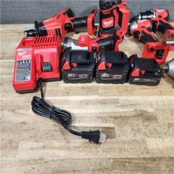 HOUSTON LOCATION - AS - IS Milwaukee 6 Tool Combo Kit W/ (3) Battery & Charger