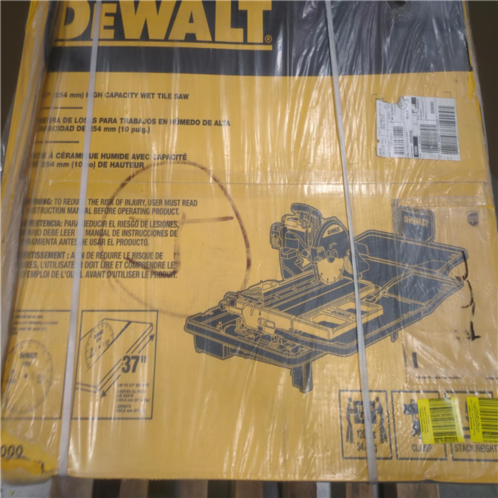 CALIFORNIA AS-IS DeWalt High Capacity Wet Tile Saw