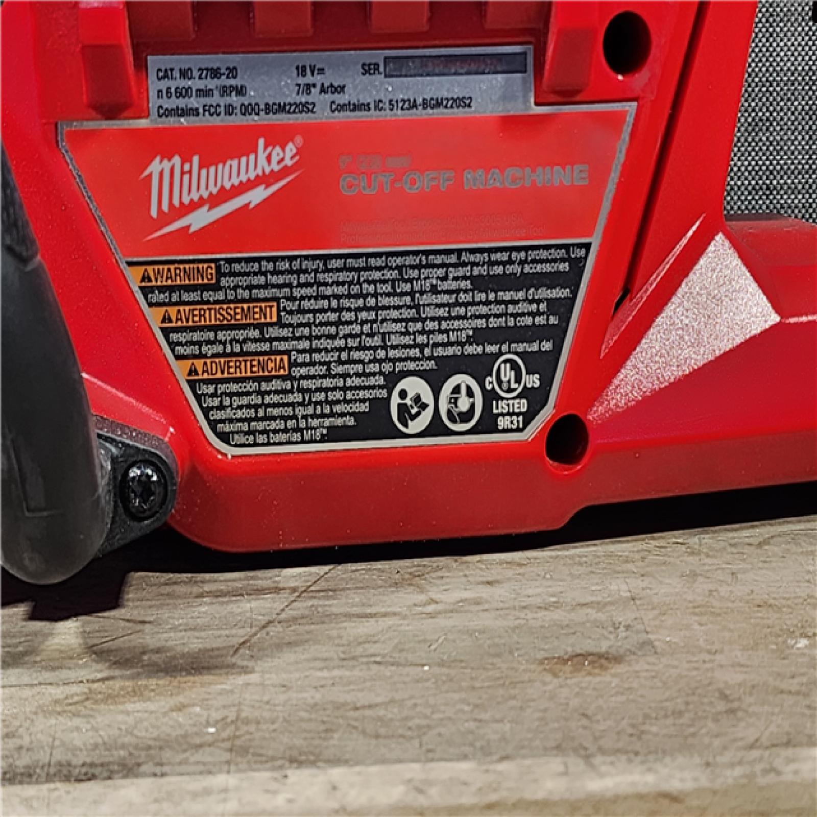 HOUSTON LOCATION - AS-IS Milwaukee M18 FUEL 9 Cut-Off Saw with ONE-KEY (TOOL ONLY)