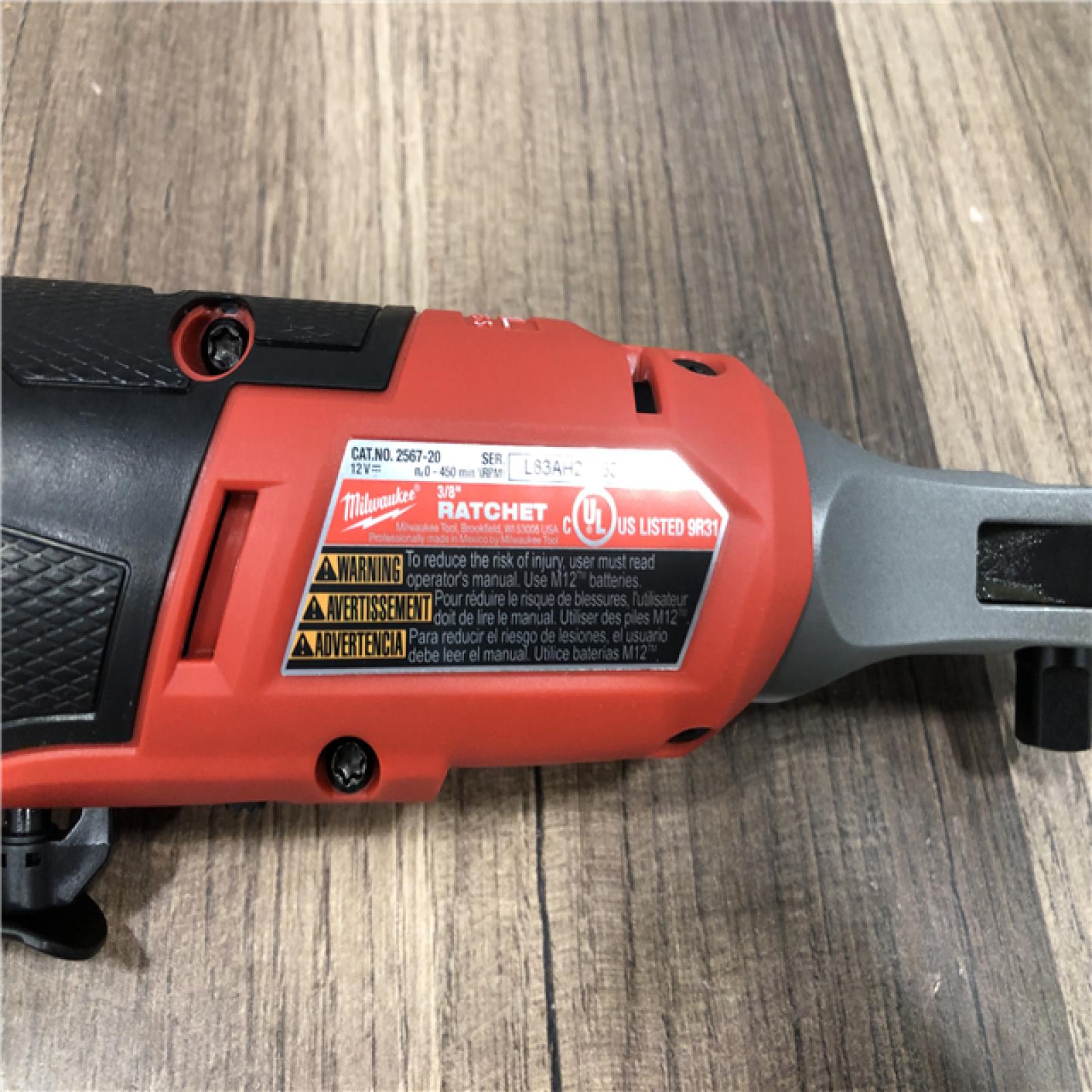 AS-IS Milwaukee FUEL 12-Volt Lithium-Ion Brushless Cordless High Speed 3/8 in. Ratchet (Tool-Only)