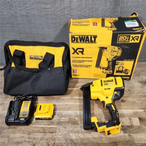 HOUSTON LOCATION - AS-IS DeWALT DCN681D1 20V MAX 18ga Cordless Brushless Narrow Crown Stapler Kit w/ BATTERY & CHARGER