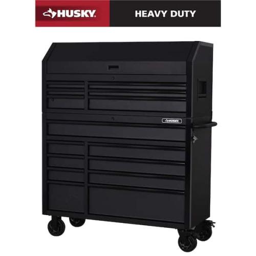 Phoenix LIKE NEW Husky Tool Storage 52 in. W x 20 in. D Heavy Duty Rolling Tool Chest Combo in Matte Black