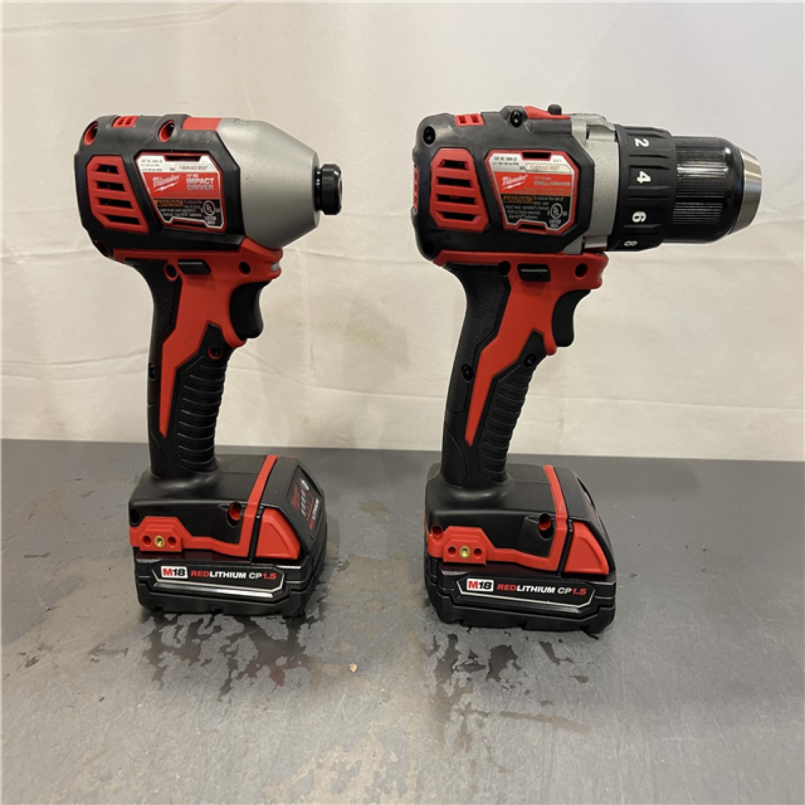 AS-IS - Milwaukee M18 18V Lithium-Ion Cordless Drill Driver/Impact Driver Combo Kit