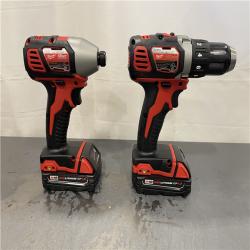 AS-IS - Milwaukee M18 18V Lithium-Ion Cordless Drill Driver/Impact Driver Combo Kit